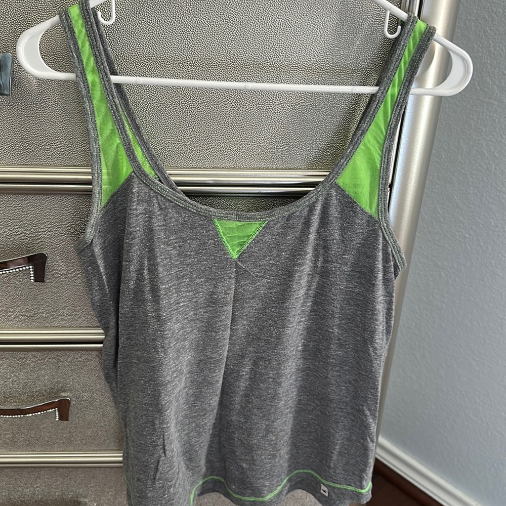 Size medium gray and green Hollister tank top